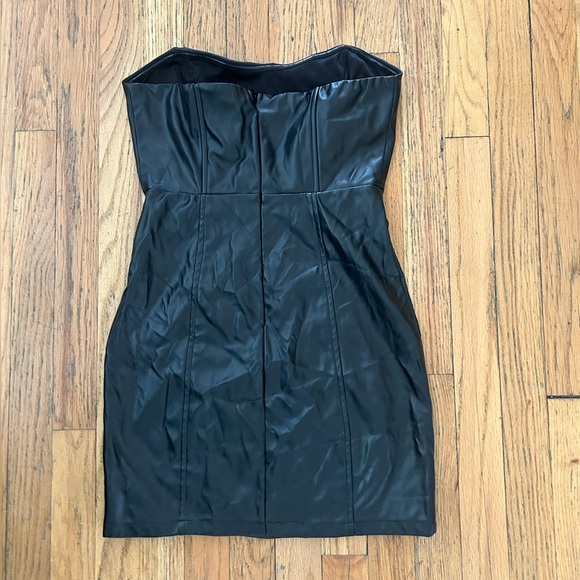 princess polly faux black leather dress size 4 - Picture 2 of 6